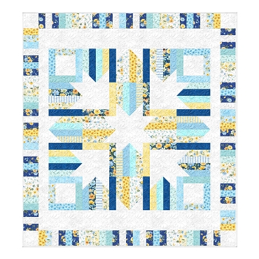 Starburst Throw Quilt with Gentle Meadow